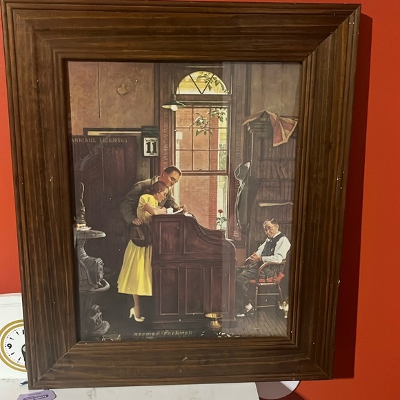 Norman Rockwell Other - Vintage Framed Norman Rockwell print Marriage License